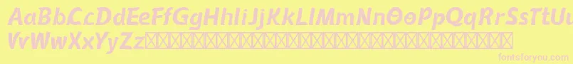 Queenamor Font – Pink Fonts on Yellow Background