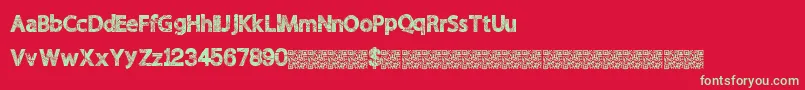 フォントWildscratch – 赤い背景に緑の文字