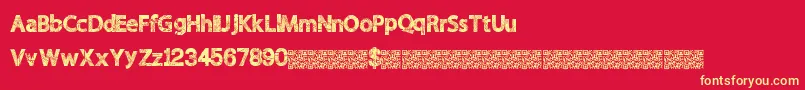 Wildscratch Font – Yellow Fonts on Red Background