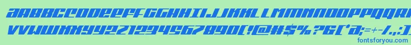 Шрифт Michigancondsuperital – синие шрифты на зелёном фоне