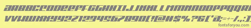フォントMichigancondsuperital – 黄色の背景に灰色の文字