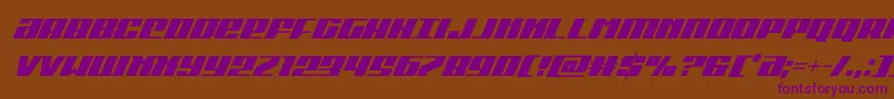 Michigancondsuperital-Schriftart – Violette Schriften auf braunem Hintergrund