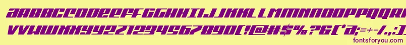 Michigancondsuperital-Schriftart – Violette Schriften auf gelbem Hintergrund