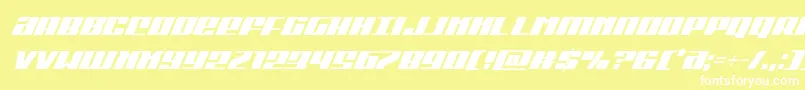 Шрифт Michigancondsuperital – белые шрифты на жёлтом фоне