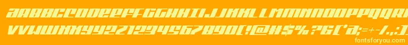 Michigancondsuperital Font – Yellow Fonts on Orange Background