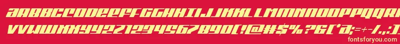 Шрифт Michigancondsuperital – жёлтые шрифты на красном фоне