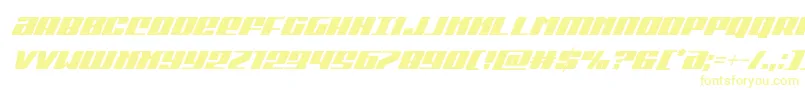 フォントMichigancondsuperital – 白い背景に黄色の文字