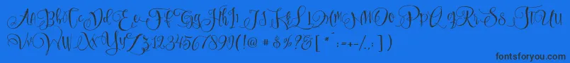 SweetlineFree-fontti – mustat fontit sinisellä taustalla