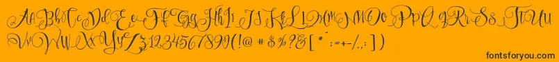 SweetlineFree-Schriftart – Schwarze Schriften auf orangefarbenem Hintergrund