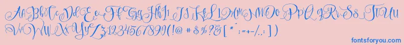 SweetlineFree Font – Blue Fonts on Pink Background