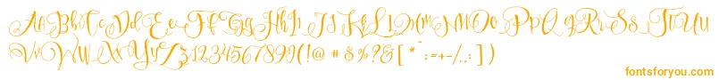 SweetlineFree-Schriftart – Orangefarbene Schriften auf weißem Hintergrund