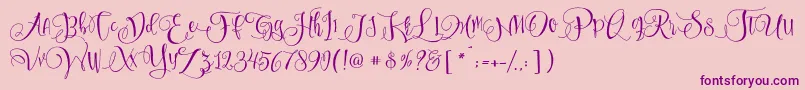 SweetlineFree-Schriftart – Violette Schriften auf rosa Hintergrund