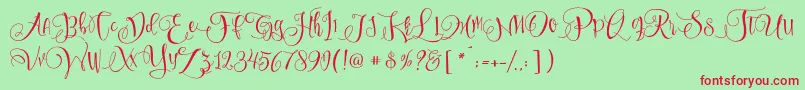 SweetlineFree Font – Red Fonts on Green Background