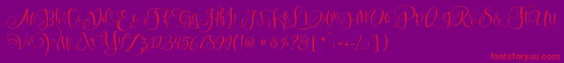 SweetlineFree-fontti – punaiset fontit violetilla taustalla