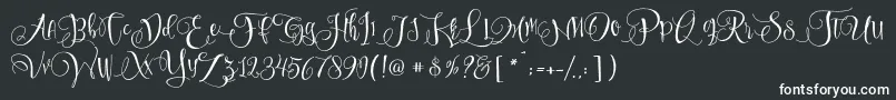 SweetlineFree-fontti – valkoiset fontit mustalla taustalla
