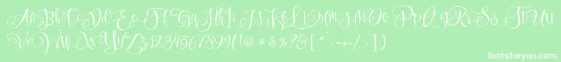 SweetlineFree-Schriftart – Weiße Schriften auf grünem Hintergrund