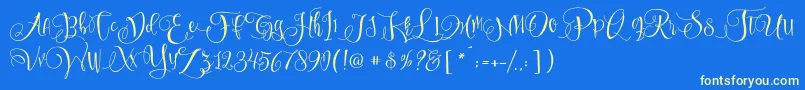 SweetlineFree Font – Yellow Fonts on Blue Background