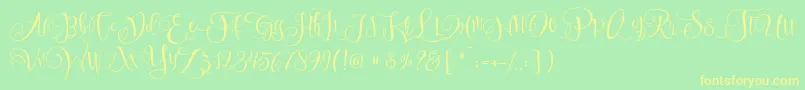 SweetlineFree Font – Yellow Fonts on Green Background