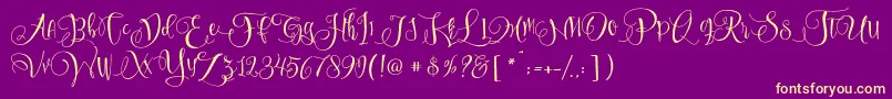 SweetlineFree Font – Yellow Fonts on Purple Background