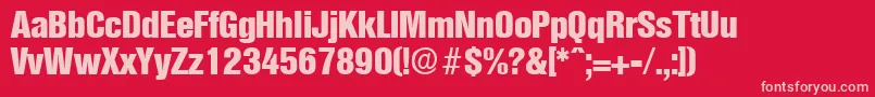 Police OlympiaExtraboldcond – polices roses sur fond rouge