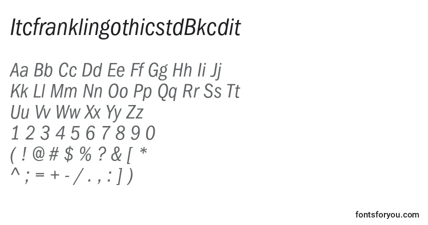 Шрифт ItcfranklingothicstdBkcdit – алфавит, цифры, специальные символы