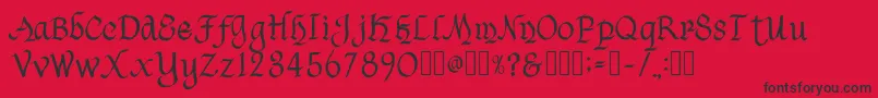 HavenscriptRegular Font – Black Fonts on Red Background