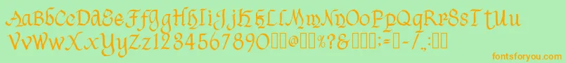 HavenscriptRegular Font – Orange Fonts on Green Background