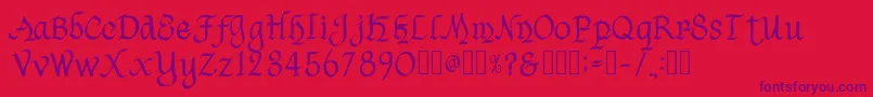 HavenscriptRegular Font – Purple Fonts on Red Background