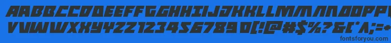 フォントHalfshellheroexpandital – 黒い文字の青い背景
