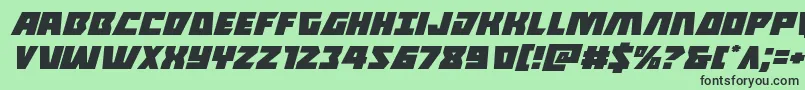 Halfshellheroexpandital Font – Black Fonts on Green Background