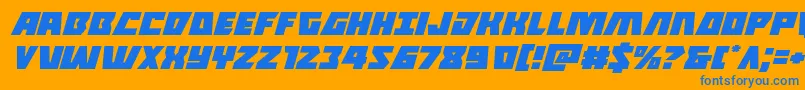 Halfshellheroexpandital Font – Blue Fonts on Orange Background