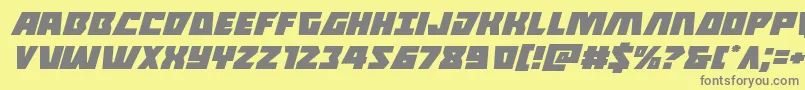 Halfshellheroexpandital Font – Gray Fonts on Yellow Background