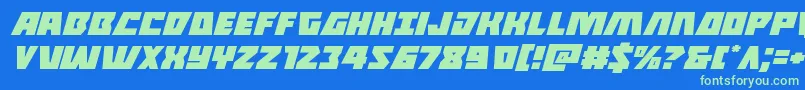 Halfshellheroexpandital Font – Green Fonts on Blue Background