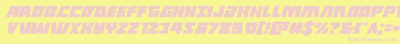 Halfshellheroexpandital-Schriftart – Rosa Schriften auf gelbem Hintergrund