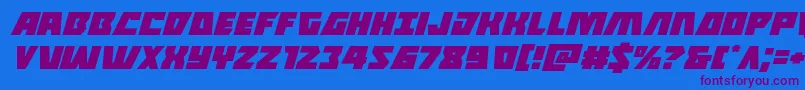 Halfshellheroexpandital Font – Purple Fonts on Blue Background