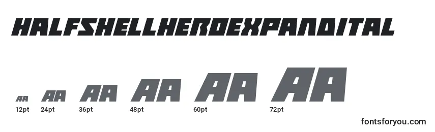 Размеры шрифта Halfshellheroexpandital