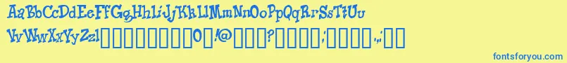 Knico Font – Blue Fonts on Yellow Background