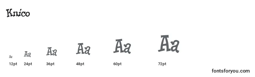 Knico Font Sizes