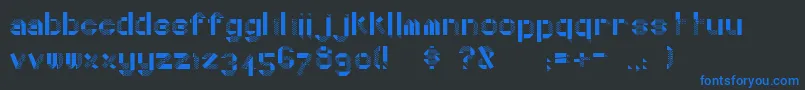 DottyFold-Schriftart – Blaue Schriften auf schwarzem Hintergrund