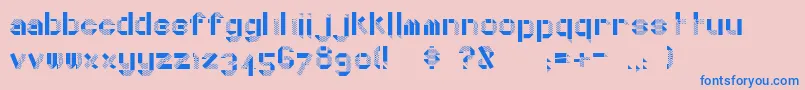 DottyFold Font – Blue Fonts on Pink Background