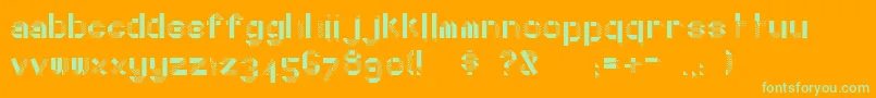Шрифт DottyFold – зелёные шрифты на оранжевом фоне