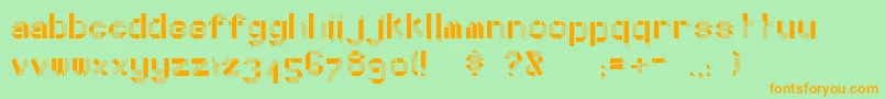 DottyFold Font – Orange Fonts on Green Background