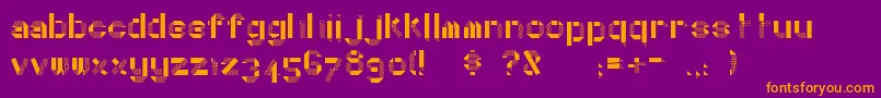 DottyFold-Schriftart – Orangefarbene Schriften auf violettem Hintergrund
