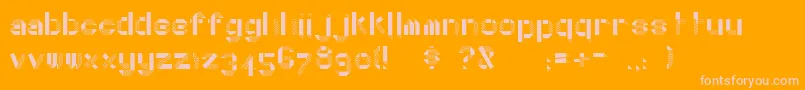 DottyFold-Schriftart – Rosa Schriften auf orangefarbenem Hintergrund
