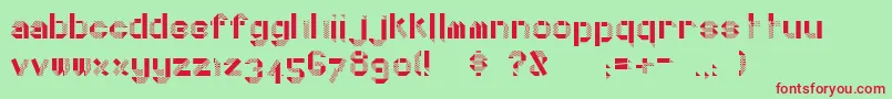 フォントDottyFold – 赤い文字の緑の背景