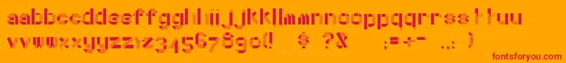 DottyFold Font – Red Fonts on Orange Background