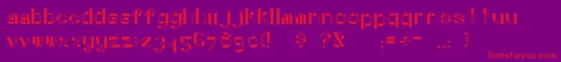 DottyFold-fontti – punaiset fontit violetilla taustalla