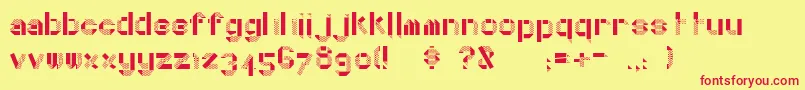 DottyFold Font – Red Fonts on Yellow Background