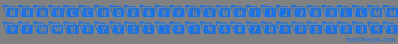 フォントEyesonlycondleft – 灰色の背景に青い文字