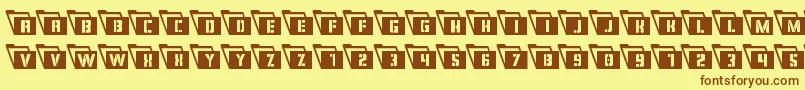 Eyesonlycondleft Font – Brown Fonts on Yellow Background